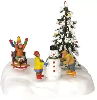 Lemax frolic in the snow bewegend kerstdorp tafereel 2004