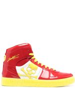 Philipp Plein baskets montantes Skull à lacets - Rouge - thumbnail