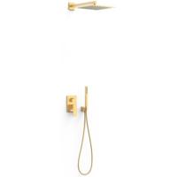 Regendouche set Tres Cuadro | Inbouw | Mengkraan | 2-weg | Vierkant | 24k Goud mat