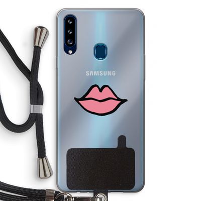 Kusje: Samsung Galaxy A20s Transparant Hoesje met koord