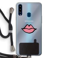 Kusje: Samsung Galaxy A20s Transparant Hoesje met koord