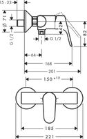 Hansgrohe Focus E2 douchekraan met koppelingen chroom 31960000 - thumbnail