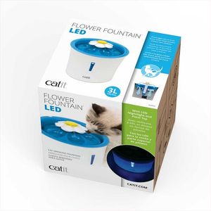 Catit LED Flower Fountain hond & kat voedings- en watervoorziening Kunststof Blauw, Wit Automatische drinkbak voor huisdieren