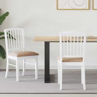 Eettafelstoelen 2 pcs Wit 50 x 52,5 x 91 cm Massief Rubberhout