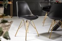 Design stoel SCANDINAVIA MEISTERSTÜCK zwart gouden poten - 41699