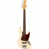 Fender American Professional II Jazz Bass V Olympic White RW 5-snarige elektrische basgitaar met koffer - thumbnail