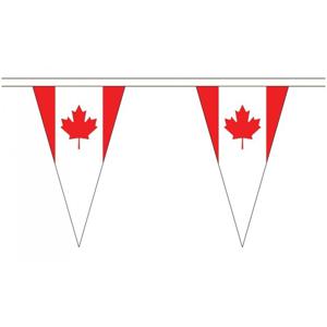 Canada Vlaggetjes vlaggenlijn slinger - 500 cm - polyester - binnen/buiten - versiering