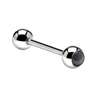 Barbell met Cat Eye Balls Chirurgisch Staal 316L Barbells - thumbnail