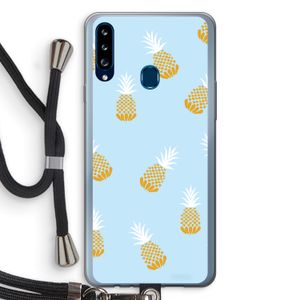 Ananasjes: Samsung Galaxy A20s Transparant Hoesje met koord