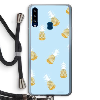 Ananasjes: Samsung Galaxy A20s Transparant Hoesje met koord