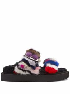 Giuseppe Zanotti sandales Furry Her - Noir