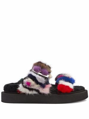 Giuseppe Zanotti sandales Furry Her - Noir
