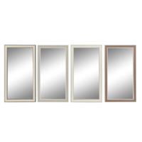 Wandspiegel DKD Home Decor Kristal Bruin Wit Donker grijs PS Traditioneel 4 Stuks (36 x 2 x 66 cm)