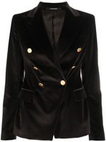 Tagliatore Jalicya velvet double-breasted blazer - Marron - thumbnail