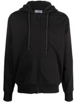 Versace Jeans Couture logo-tape hooded jacket - Noir