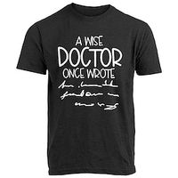 Heren 100% katoen Grafisch T-shirt Letter Zwart Lichtgrijs Donkerblauw T-shirt Sport Klassiek Korte mouw Comfortabel Outdoor Onbeantwoordbaar T-shirt Verjaardag Wijs Dokter schreef ooit Lightinthebox