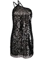 MSGM robe mi-longue en tulle à sequins - Noir