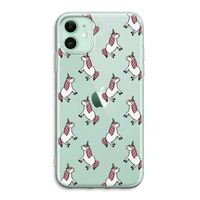 Eenhoorns overal: iPhone 11 Transparant Hoesje