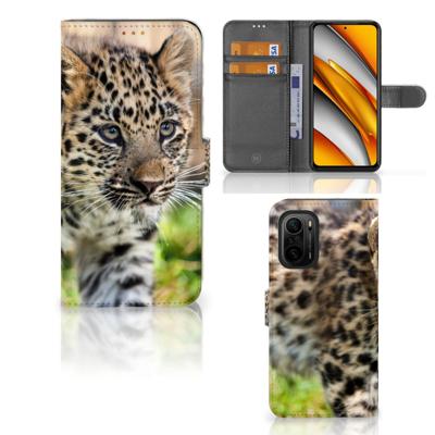 Poco F3 | Xiaomi Mi 11i | Telefoonhoesje | Met pasjeshouder | Baby Luipaard