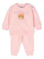 Moschino Kids survêtement en coton à logo brodé - Rose - thumbnail