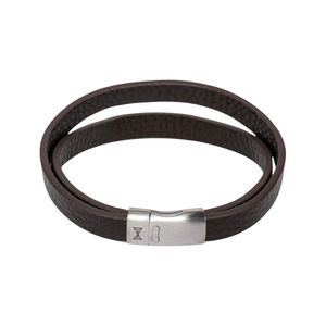 AZE Jewels Armband Double Belt Brown