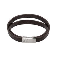 AZE Jewels Armband Double Belt Brown - thumbnail