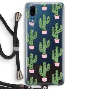 Cactus Lover: Huawei P20 Transparant Hoesje met koord