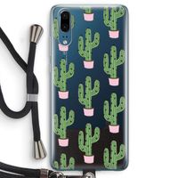 Cactus Lover: Huawei P20 Transparant Hoesje met koord