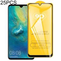 25 stuks 9D volledige lijm volledig scherm gehard glas film voor Huawei Y6 Pro (2019)