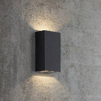 Wandlamp up en down gevelverlichting &apos;Rold&apos; Nordlux wandlamp antraciet zwart 10w LED 3000K 160mm - thumbnail