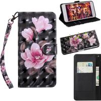Voor Xiaomi Redmi 8A 3D schilderij patroon gekleurde tekening horizontale Flip TPU + PU lederen draagtas met houder & kaartsleuven & portemonnee (roze