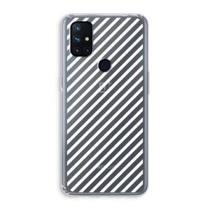 Strepen zwart-wit: OnePlus Nord N10 5G Transparant Hoesje