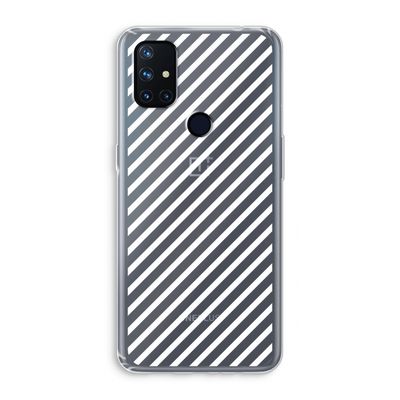 Strepen zwart-wit: OnePlus Nord N10 5G Transparant Hoesje