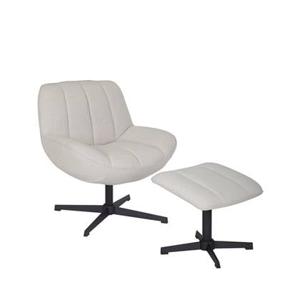 Bronx71 Draaifauteuil met hocker Santa linnen off white