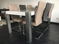 Set van 6 leren eetkamerstoelen - met sledepoot - diverse kleuren - Echt leer, Industrieel, ontdek de vele Leersoorten en Kleuren bij ShopX