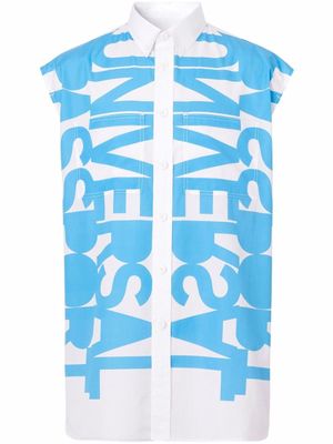 Burberry chemise Universal Passport à design sans manches - Bleu