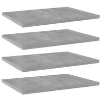 Wandschappen 4 st 40x30x1,5 cm bewerkt hout betongrijs