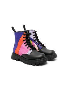 PUCCI Junior Iride-print leather boots - Noir