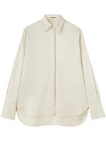 Jil Sander chemise en satin à col pointu - Blanc