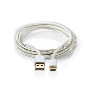 Nedis CCTB60600AL20 USB-kabel 2 m USB 2.0 USB A USB C Aluminium