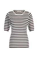 Luna ssl stripe pullover - off white/espresso - 13060