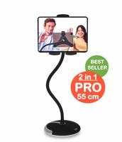 Tablet houder + Telefoonhouder PRO (2 in 1) met voet & 55 cm hals
