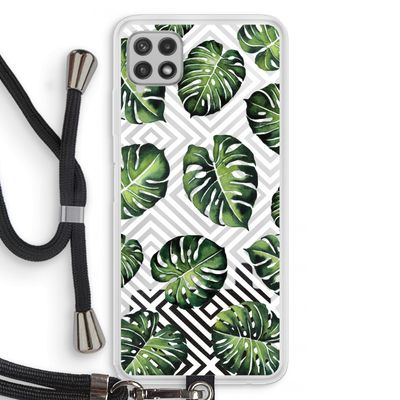 Geometrische jungle: Samsung Galaxy A22 4G Transparant Hoesje met koord