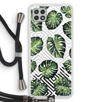 Geometrische jungle: Samsung Galaxy A22 4G Transparant Hoesje met koord