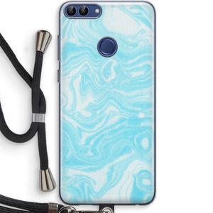 Waterverf blauw: Huawei P Smart (2018) Transparant Hoesje met koord