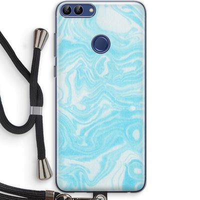 Waterverf blauw: Huawei P Smart (2018) Transparant Hoesje met koord