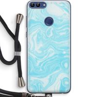 Waterverf blauw: Huawei P Smart (2018) Transparant Hoesje met koord