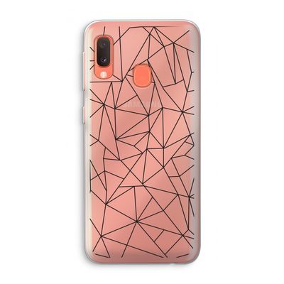 Geometrische lijnen zwart: Samsung Galaxy A20e Transparant Hoesje