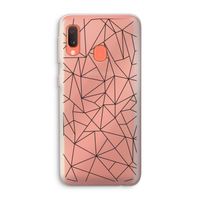 Geometrische lijnen zwart: Samsung Galaxy A20e Transparant Hoesje