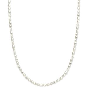 Ketting Parels zilver-zoetwaterparel wit 2,8 mm 40-45 cm